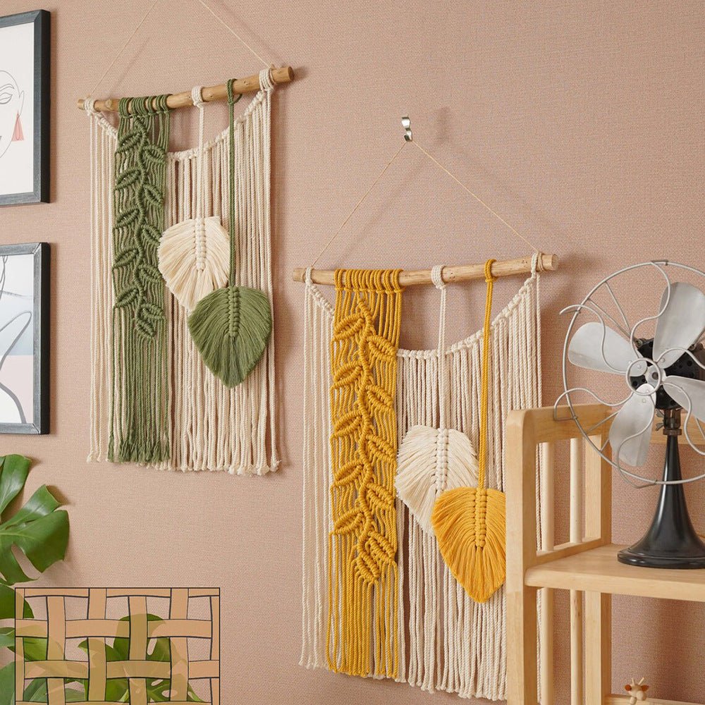 Tropical Leaf Macrame Wall Decor