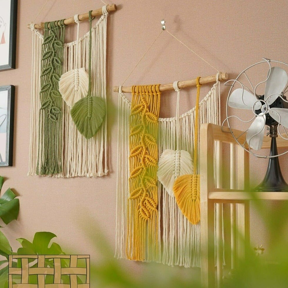 Tropical Leaf Macrame Wall Decor