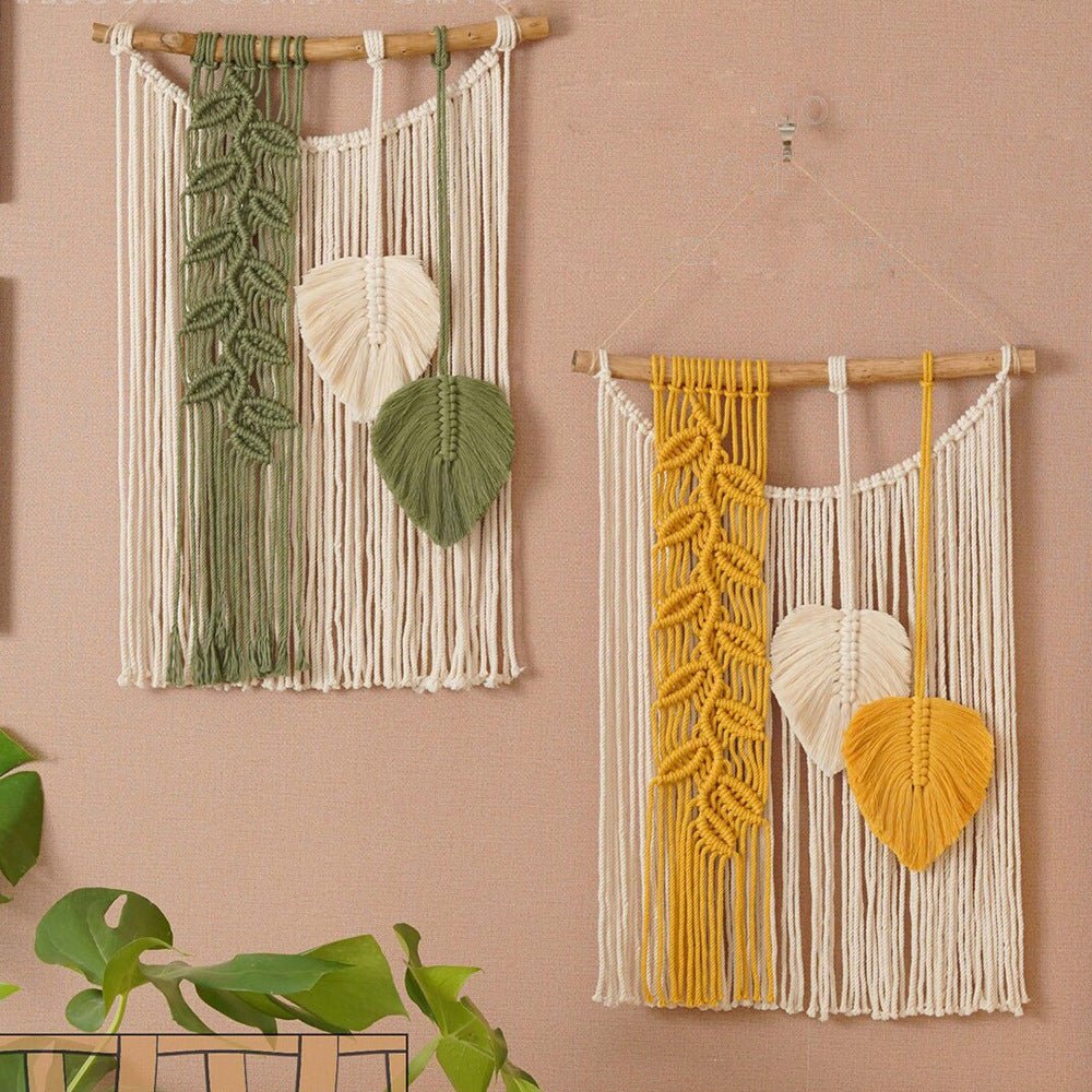 Tropical Leaf Macrame Wall Decor