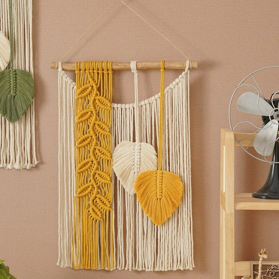 Tropical Leaf Macrame Wall Decor