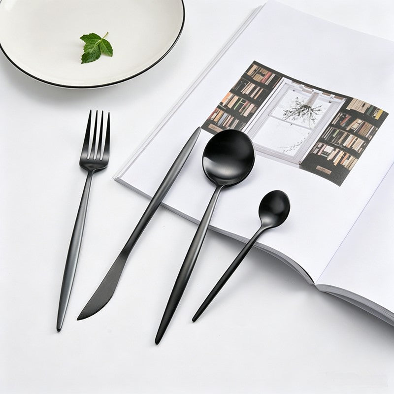 Arya Black Stainless Steel Cutlery Set