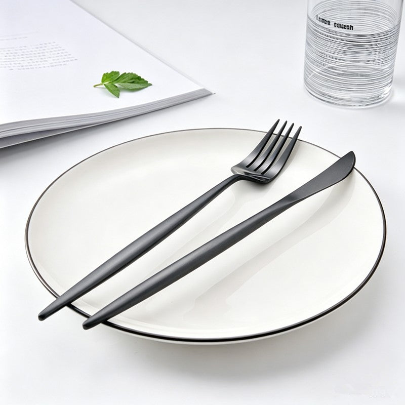 Arya Black Stainless Steel Cutlery Set
