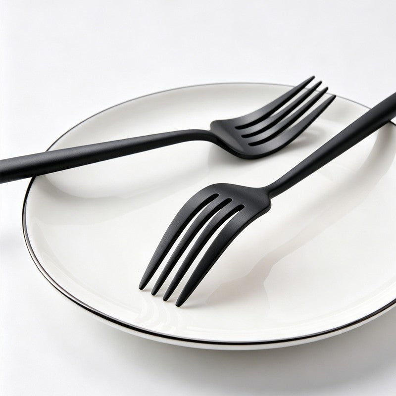 Arya Black Stainless Steel Cutlery Set