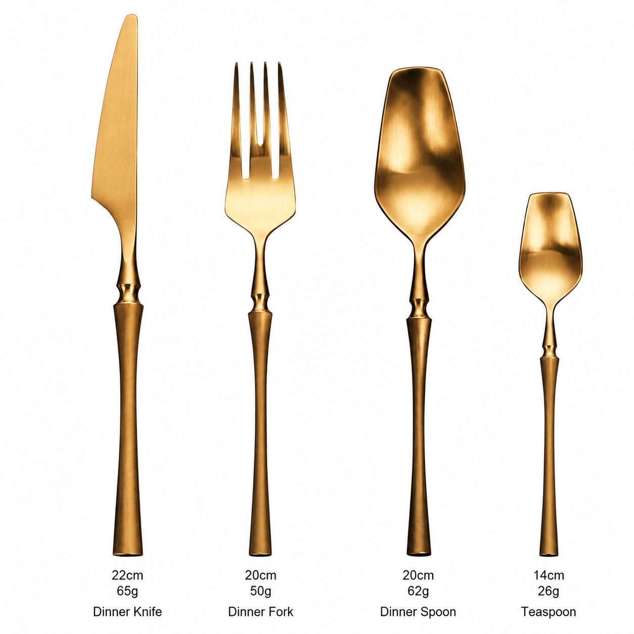 Venice Matte Gold Luxury Stainless Steel Cutlery Set