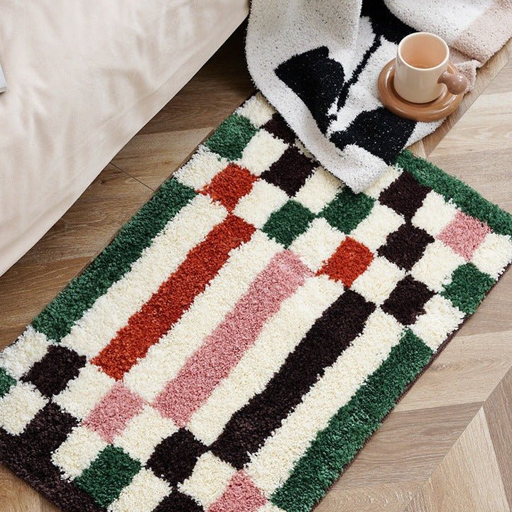 Vibrant Checkered Revival Bath Mat