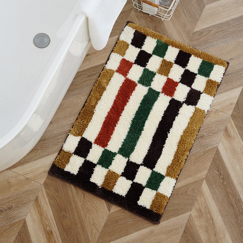 Vibrant Checkered Revival Bath Mat