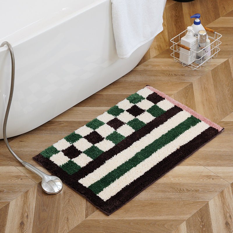 Vibrant Checkered Revival Bath Mat