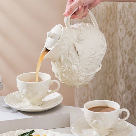 Vintage Brew Tea Cup and Pot