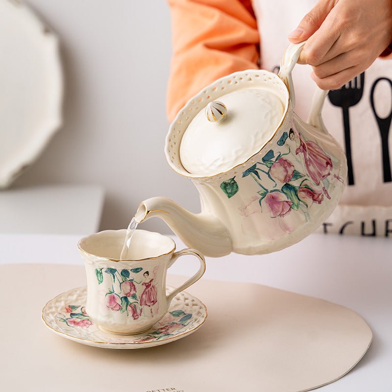 Vintage Garden Teacup & Pot