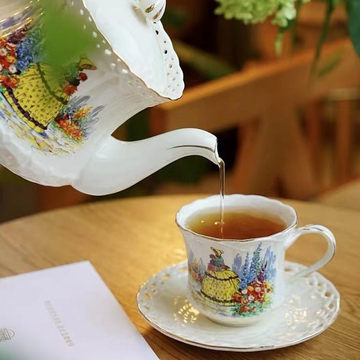 Vintage Garden Teacup & Pot