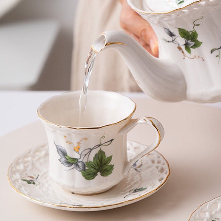 Vintage Garden Teacup & Pot