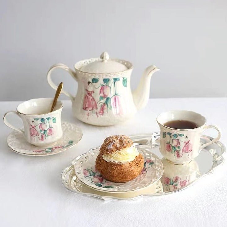 Vintage Garden Teacup & Pot