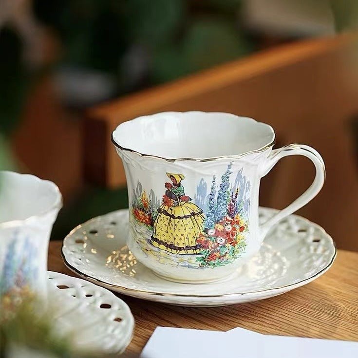 Vintage Garden Teacup & Pot