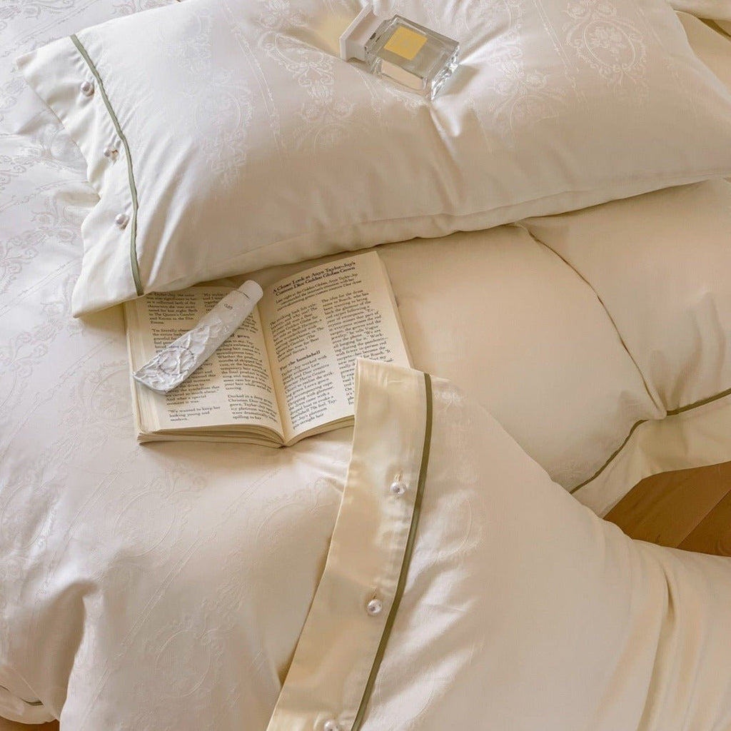 Vintage Sage Green and White Bedding Set