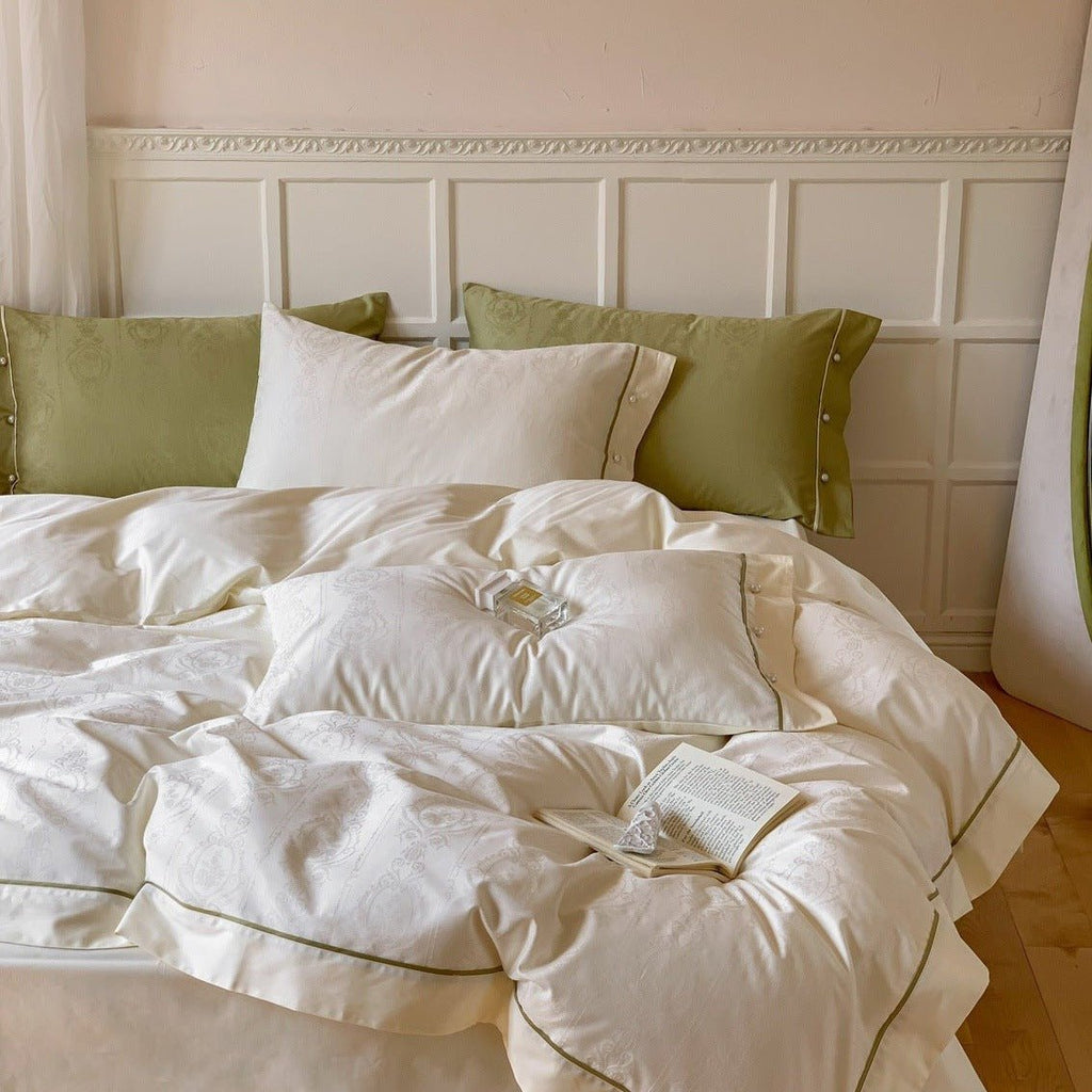 Vintage Sage Green and White Bedding Set