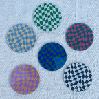 Wavy Checkerboard Acrylic Coaster