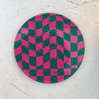 Wavy Checkerboard Acrylic Coaster