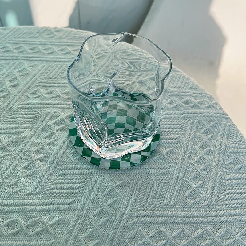 Wavy Checkerboard Acrylic Coaster