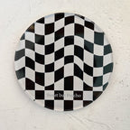 Wavy Checkerboard Acrylic Coaster