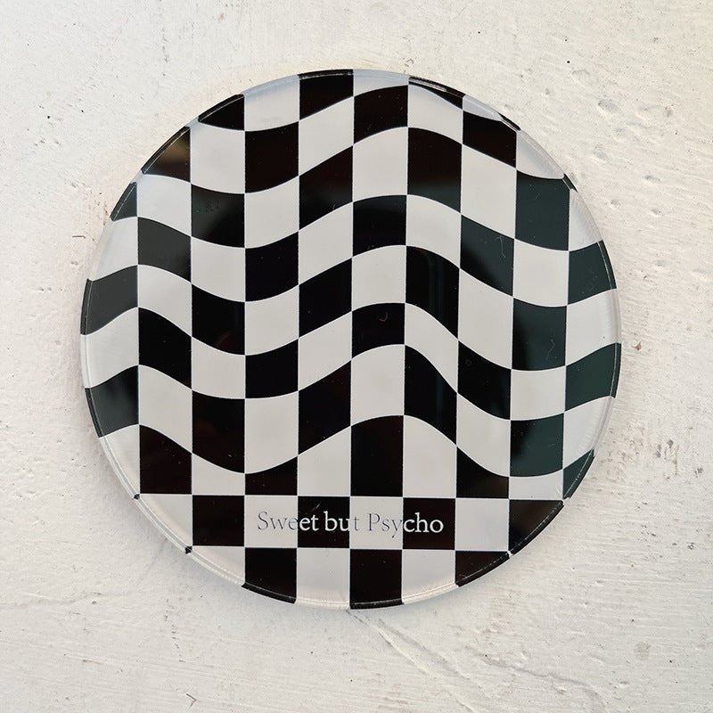 Wavy Checkerboard Acrylic Coaster