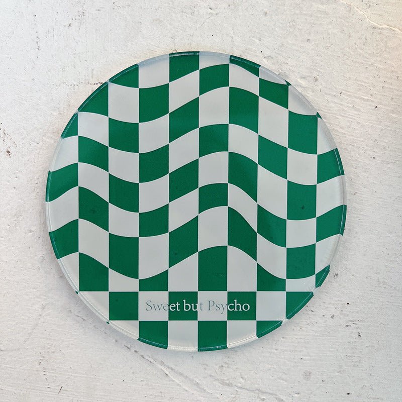 Wavy Checkerboard Acrylic Coaster