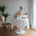 White Blossom Embroidered Lace Table Cloth