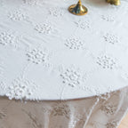 White Blossom Embroidered Lace Table Cloth