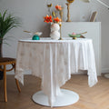 White Blossom Embroidered Lace Table Cloth