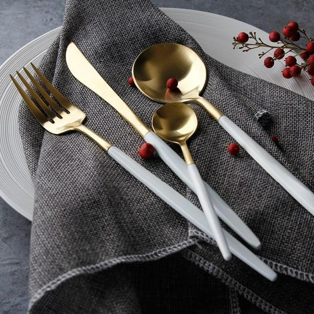 White Dipped Cutlery Set