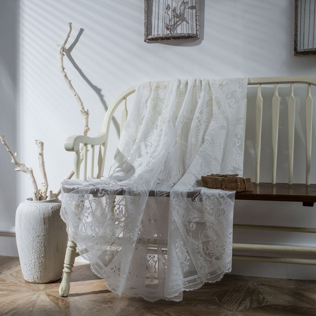 White Lace Embroidered Table Cloth
