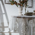 White Lace Embroidered Table Cloth