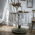 White Lace Embroidered Table Cloth