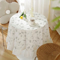 White Wildflower Round Table Cloth