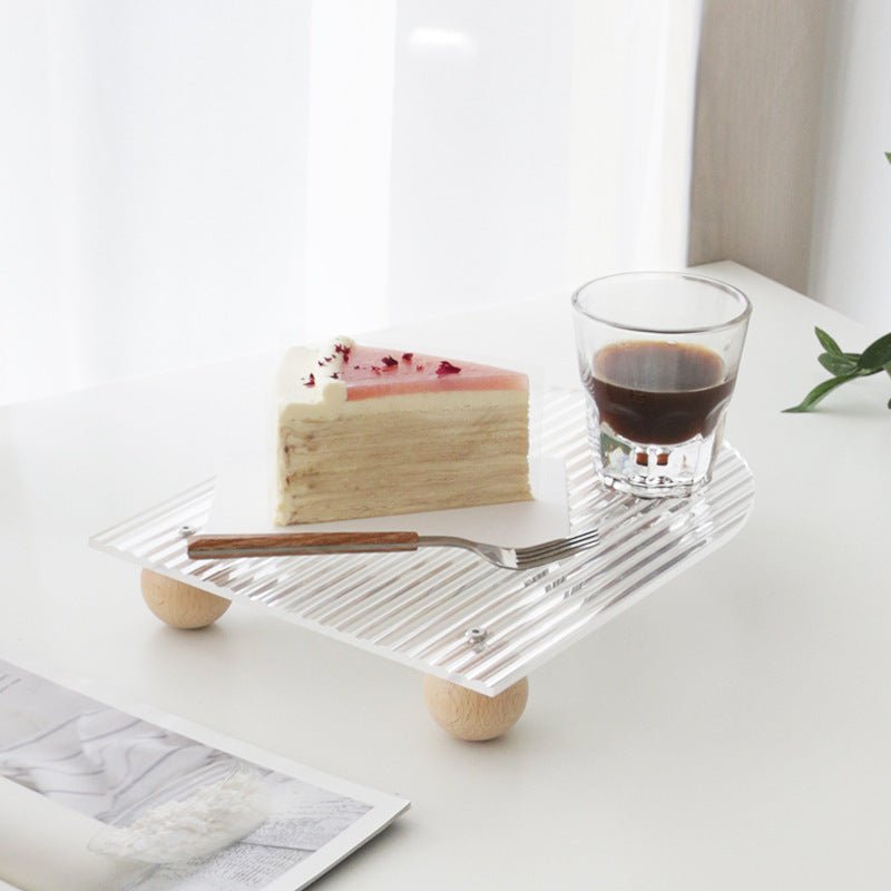 Wind Wooden Feet Acrylic Corrugated Tray