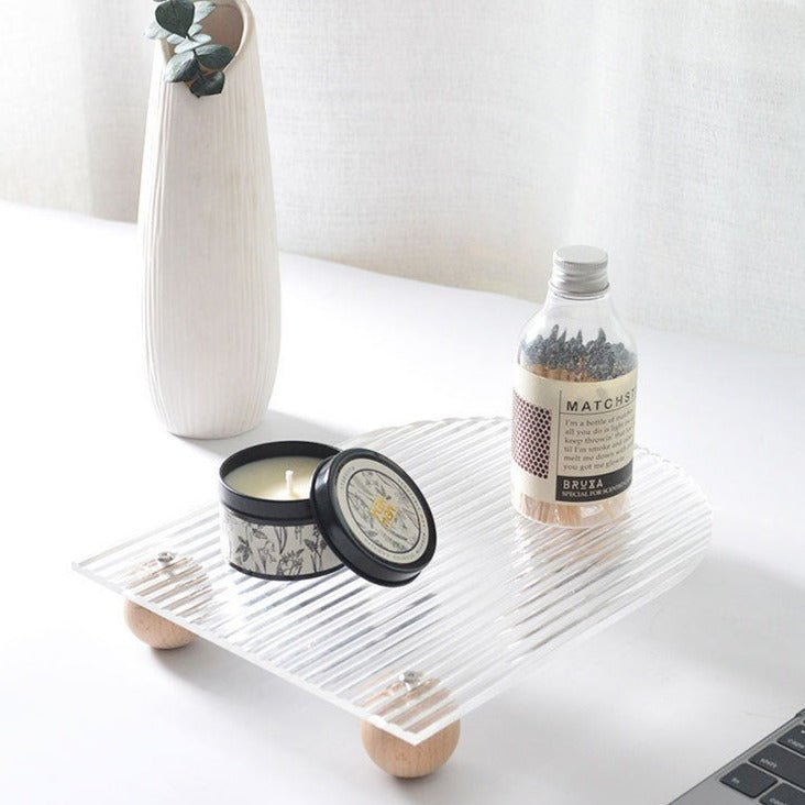 Wind Wooden Feet Acrylic Corrugated Tray