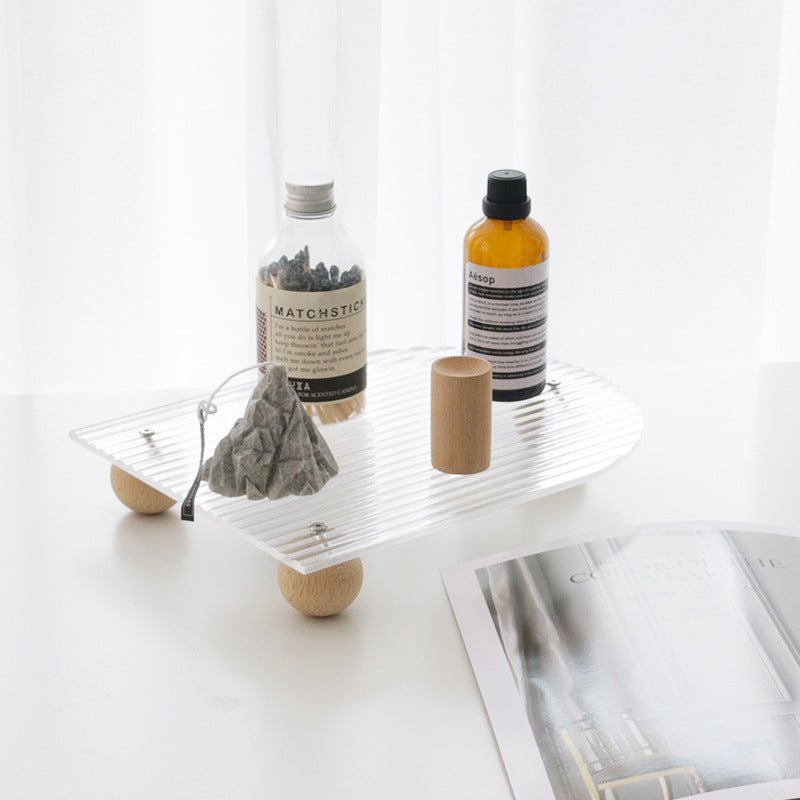 Wind Wooden Feet Acrylic Corrugated Tray