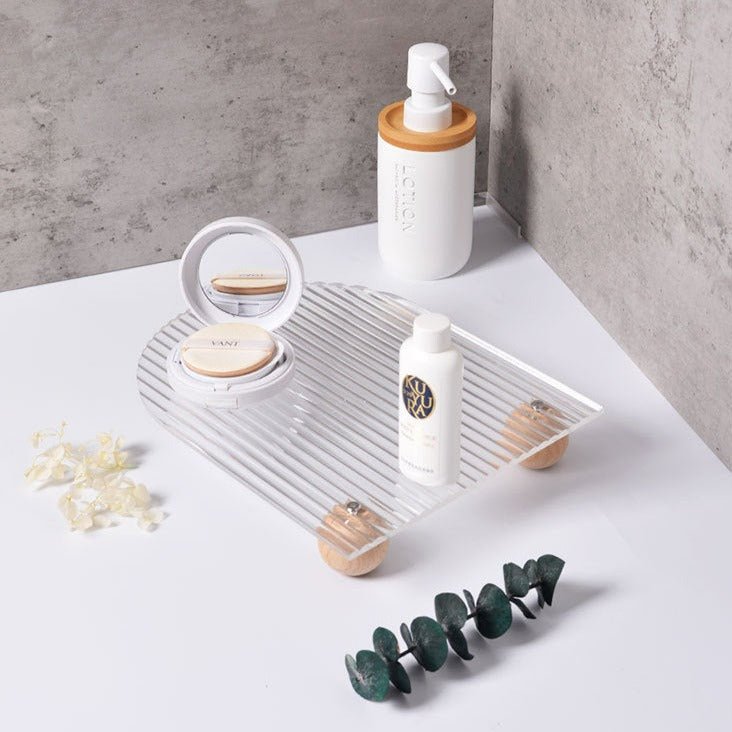 Wind Wooden Feet Acrylic Corrugated Tray
