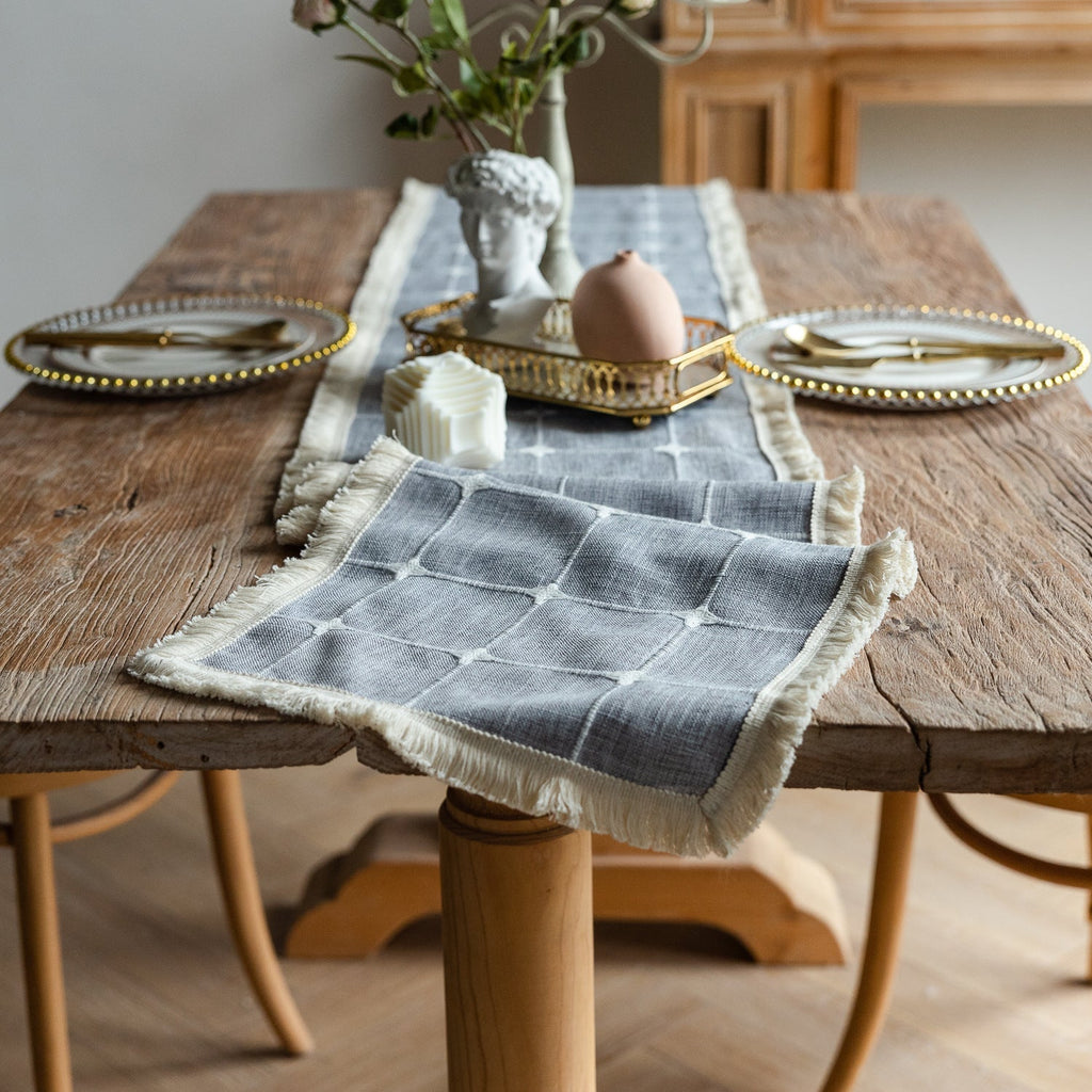 Woven Fringe Square Table Runner