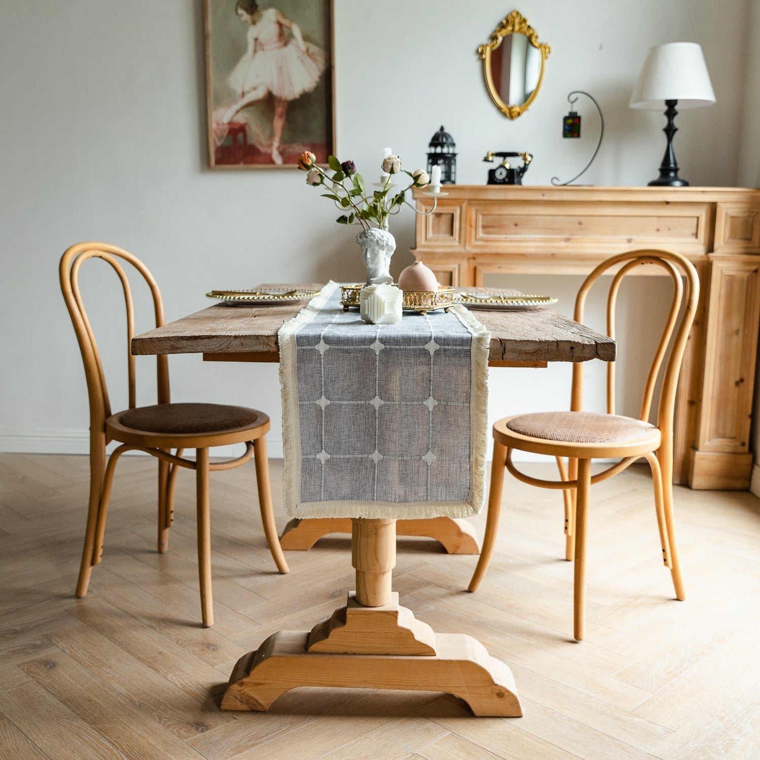 Woven Fringe Square Table Runner