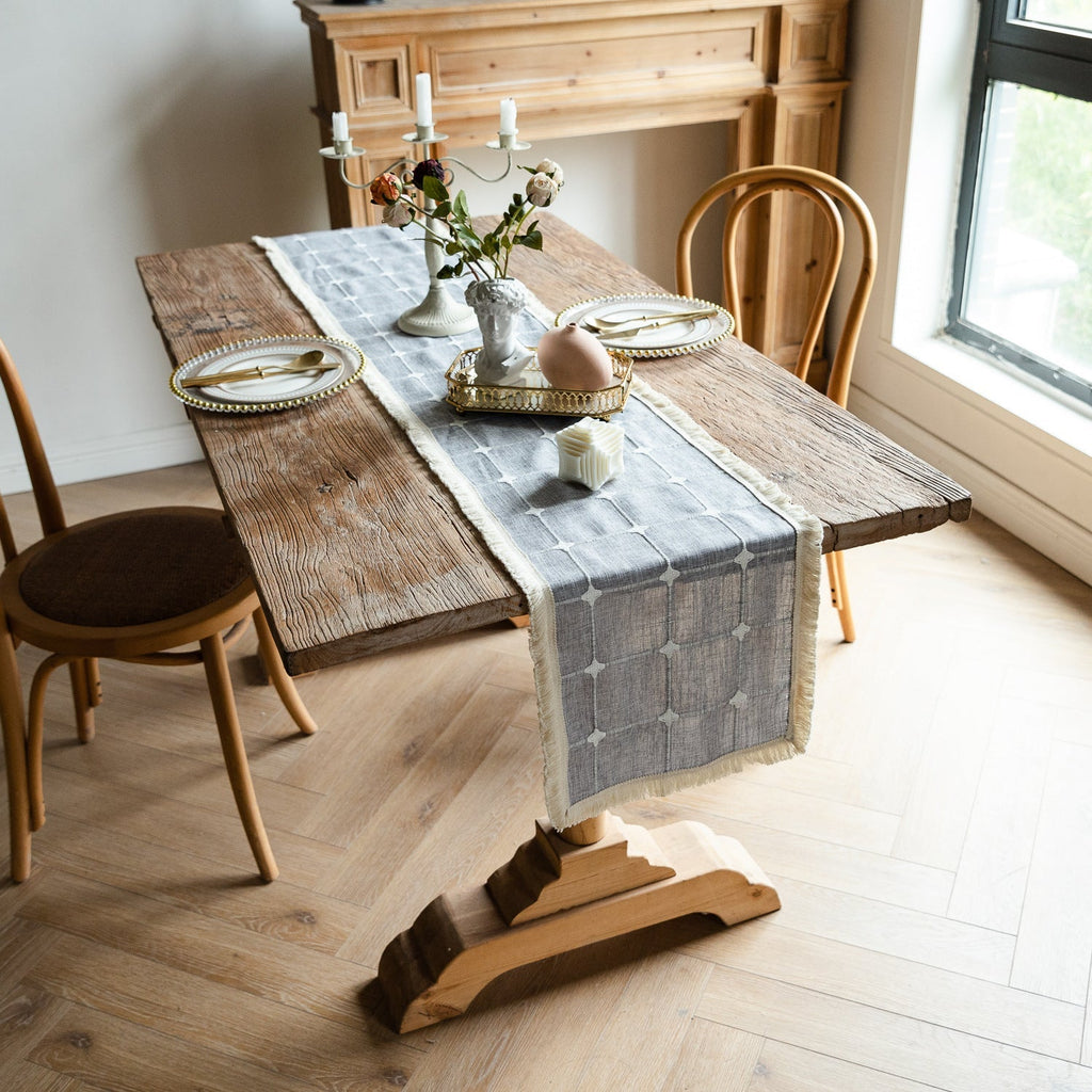 Woven Fringe Square Table Runner