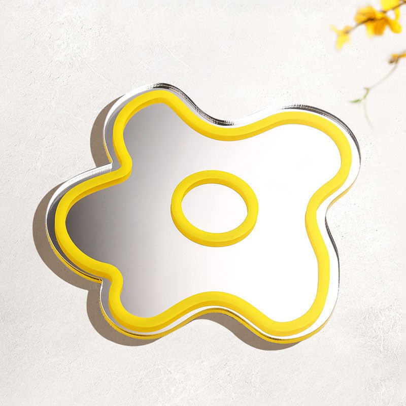 Yellow Flower Mirror Acrylic Coasters