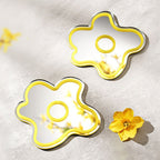 Yellow Flower Mirror Acrylic Coasters