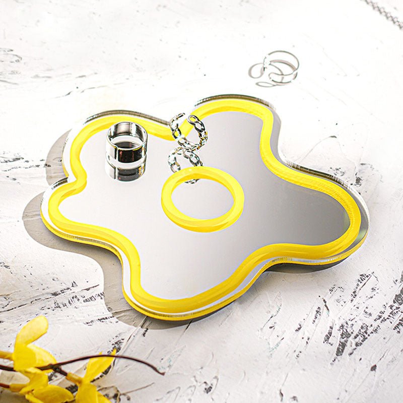 Yellow Flower Mirror Acrylic Coasters